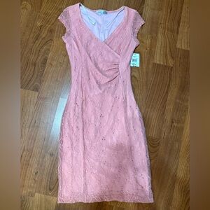 Elegant Pink Lace Dress